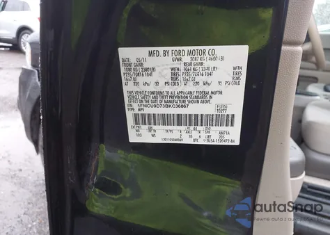 2011 Ford Escape Xlt из США, поврежденный, VIN 1FMCU9D73BKC36867